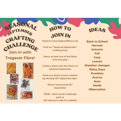 Seasonal September Craft Challenge - bespoke fibre pack - choose your fibres Seasonal September Craft Challenge - bespoke fibre pack - choose your fibres