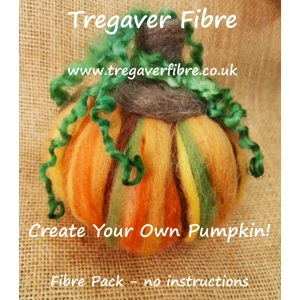 Pumpkin felting kit, hand dyed wool locks, carded combed wool tops, create a pumpkin, autumn decor, fall decor