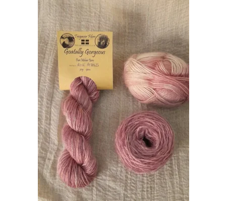 Goatally Gorgeous Pure Mohair Yarn, Hand Dyed in Rose Petal Tones tones (v)