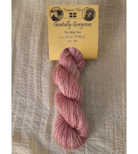Goatally Gorgeous Pure Mohair Yarn, Hand Dyed in Rose Petal Tones tones (v)