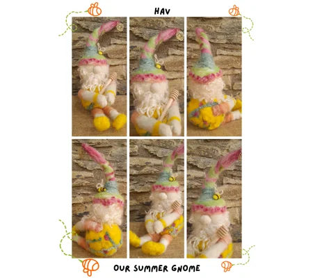 A Gnome for All Seasons, Needle Felting kit - Summer - Hav