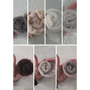 felting wool, needle felting wool, 7 colour felting wool bundle, mixed pack of felting wool, variety pack of felting wool, mixed colour felting wool, carded fibre for spinning, carded fibre for weaving, carded fibre for felting