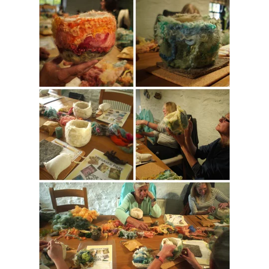 needle felting workshop, felting workshop, beginners felting workshop, craft classes in Cornwall