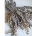 Winter morning mist, silver/grey/light brown Wensleydale Curly wool locks, 10g (v)