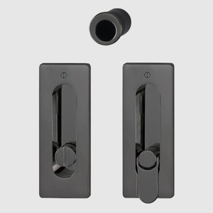 HOPPE Pocket door set - Emergency release / turn M464 Polished Black