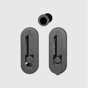 HOPPE Pocket door set Emergency release / turn M472 Polished Black