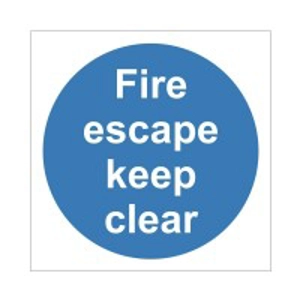 Fire Escape Keep Clear Sign