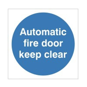 Automatic Fire Door Keep Clear Sign