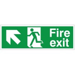 Fire Exit Arrow Up Left Sign