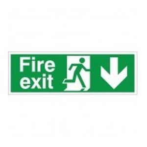Fire Exit Arrow Down Sign