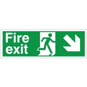 Fire Exit Arrow Down Right Sign