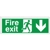 Double Side Fire Exit Arrow Down Sign Double Side Fire Exit Arrow Down Sign