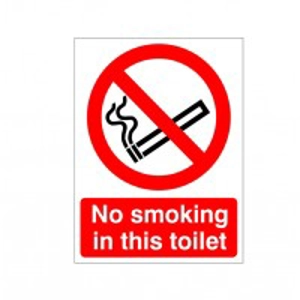 No Smoking in this toilet Sign - 150mm x 200mm