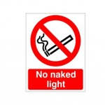 No Naked Light Sign - 150mm x 200mm
