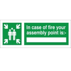In Case of Fire your Assembly Point is Sign