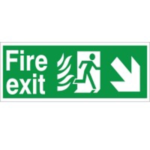 Hospital Compliant Fire Exit Arrow Down Right Sign