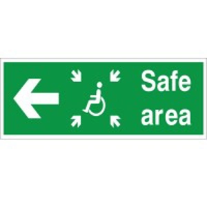 Refuge Safe Area Arrow Left Sign