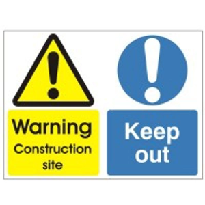 Warning Construction Site Keep Out Sign