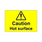 Caution Hot Surface Sign 75x50mm