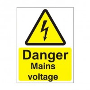 Danger Mains Voltage Sign - 150x200