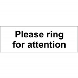 Please Ring for Attention Sign