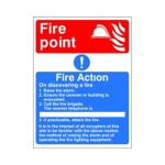 Fire Point Fire Action Sign Fire Point Fire Action Sign