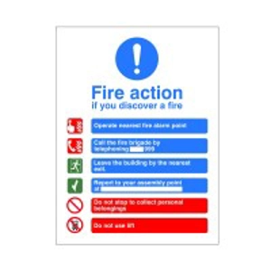 If you Discover a Fire Action Sign