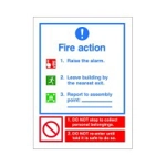 Fire Action Sign Fire Action Sign