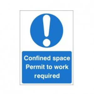 Confined Space Permit to Work Required Sign