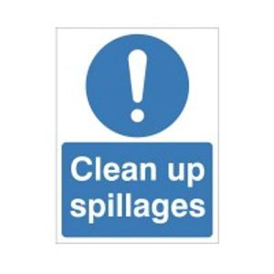 Clean up Spillages Sign