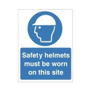 Safety Helmets must be Worn on this Site Sign
