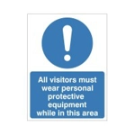 All Visitors Must Wear Personal Protective Equipment While in this Area Sign