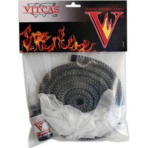 Vitcas 6mm Black Rope + Glue - Kit for Fireplaces and Stoves