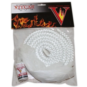 Vitcas 8mm White Stove Rope Seal + Glue (Kit)