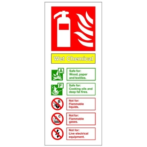 Wet Chemical Fire Extinguisher Identification Sign