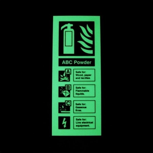 ABC Powder Fire Extinguisher Photoluminescent Identification Sign