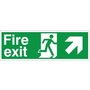 Fire Exit Arrow Up Right Sign