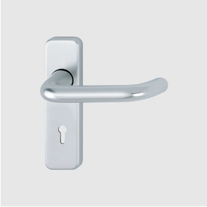 HOPPE Paris AR200S/12 aluminium Silver handle set on short backplate for interior doors