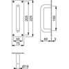 Hoppe AR205/150FF-P SAA 225mm Plate -pull handle on plate