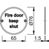 HOPPE AR902 PB 76mm Fire door keep shut sign