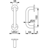 Hoppe AR3616/150CF SSS pull handle on 6mm rose