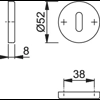 Hoppe EX42S (AR361/26) EX42S Lever Key Escutcheon 8mm Satin Stainless Steel