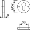 Hoppe EX42S (AR361/27) EX42S Euro Escutcheon 8mm Satin Stainless Steel