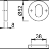 Hoppe EX42S (AR361/28) EX42S Oval Escutcheon 8mm Satin Stainless Steel