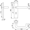 Hoppe E138F/202K-A4 (AR361/12) Handle Sets Lock 57mm Centers On Plate