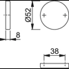 Hoppe EX42S (AR361/30) EX42S Blind Escutcheon 8mm Satin Stainless Steel