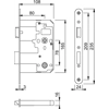 Hoppe ARRONE AR913-R-80-SSS Mortice Bathroom Lock Radiused Forend (80mm Backset)