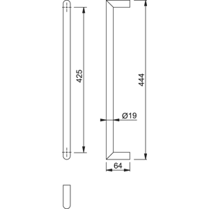 Hoppe AR2614/BF SSS Mitred Pull Handle