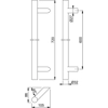 Hoppe AR3626/BB-CR SSS cranked T bar pull handle back-back fixings