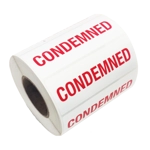 Firechief CDL/C Condemned Labels, ‘CONDEMNED’ - Pack of 250 Firechief CDL/C Condemned Labels, ‘CONDEMNED’ - Pack of 250